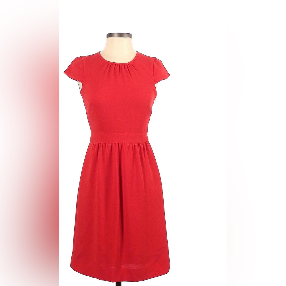 J Crew Red Dress with Pockets